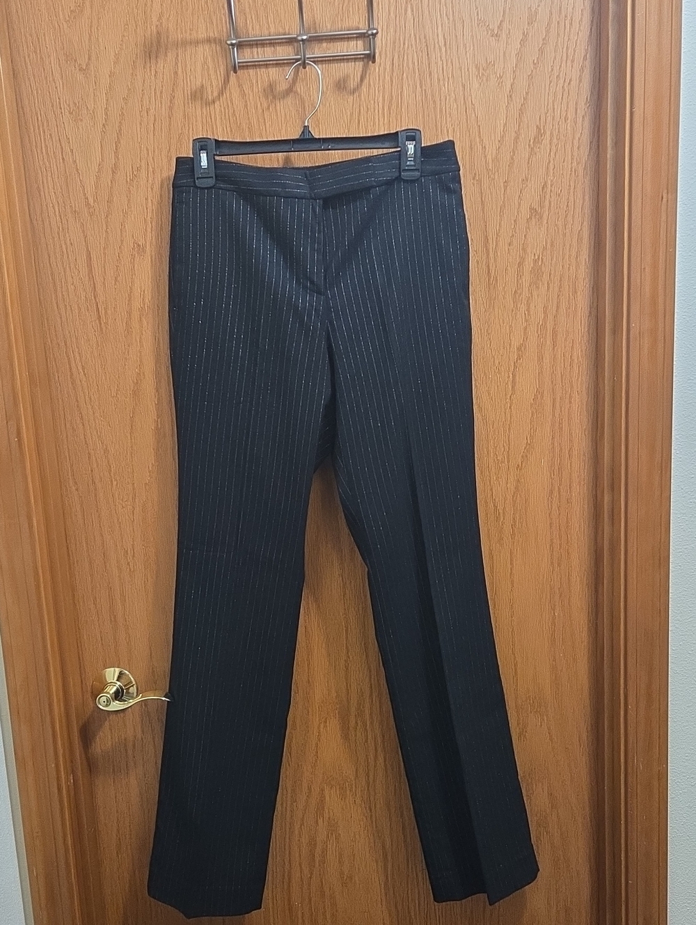 Michael Kors Black Pinstripe Womens Boot Cut Dress Pants